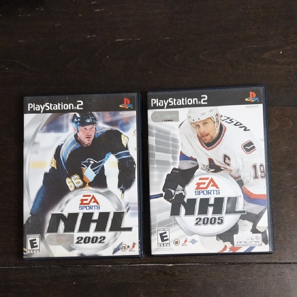 NHL 2002 & NHL 2005 PlayStation 2 Video Games - Black